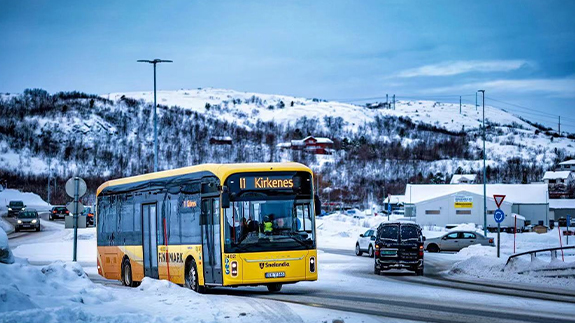 Utfordringer for rene batterielektriske busser i arktiske værforhold
