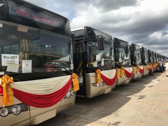 China donates 98 Yutong buses to Cambodia China donates 98 Yutong buses to Cambodia