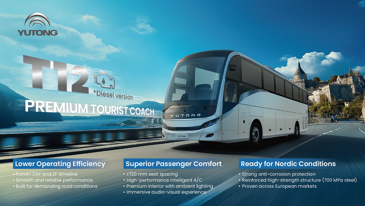 T12 Premium Tourist Coach — din partner for pålitelig, komfortabel og fremtidsrettet transport.